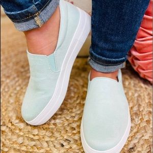 Soda brand slip on sneakers. Mint/light green. Size 6.5. Brand new w/o box